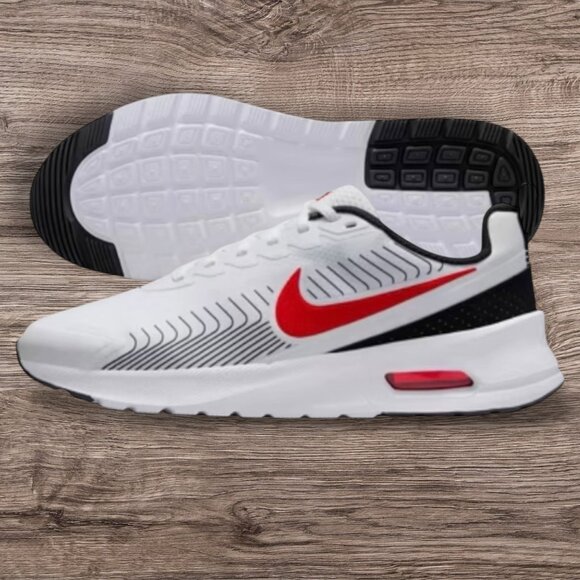 Nike Air Max Nuaxis White Red Black Mens Running Shoes FD4329 104 NEW - Picture 1 of 7